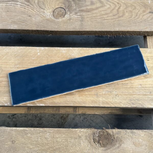 Blauw Wandtegels Glanzend Terre d'Azur Gerona Royal Navy 7,5x30cm (partij van 6 m²)
