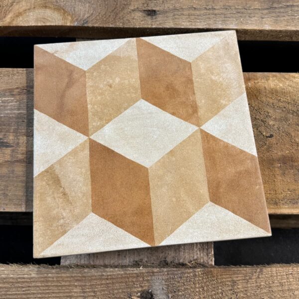 Beige Vloertegels Portugese Look Tegels Marca Corona Terra 0369 Cubo vers. C Decor 20x20cm