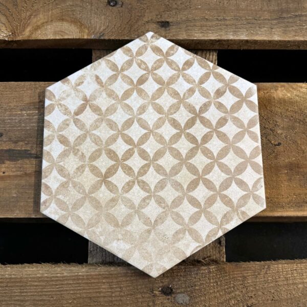Beige Vloertegels Portugese Look Tegels Marca Corona Terra 0413 Astro vers. C Esagono 25x21,6cm